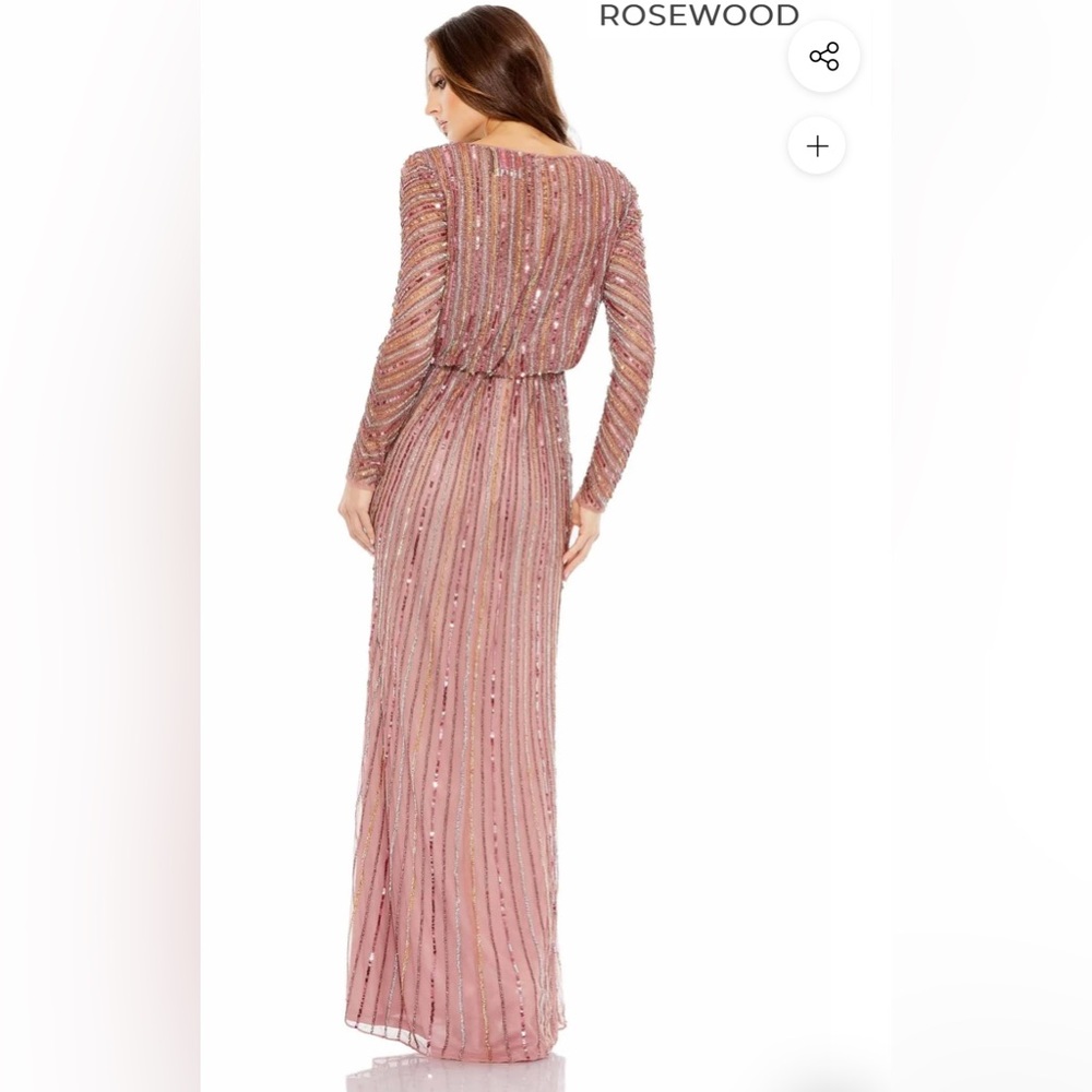 Graduation/Prom Dress Mac Duggal Rosewood Long Sleeve Dress - Picture 3 of 3